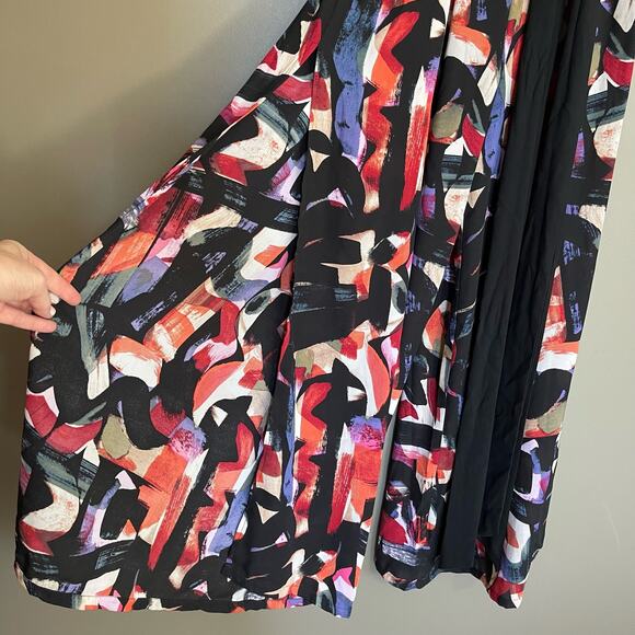 New York & Company Abstract Print Jumpsuit Size XXL Wide Leg Flowy Colorful Chic - Picture 11 of 16